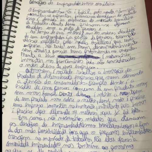 Exemplo de caligrafia antes